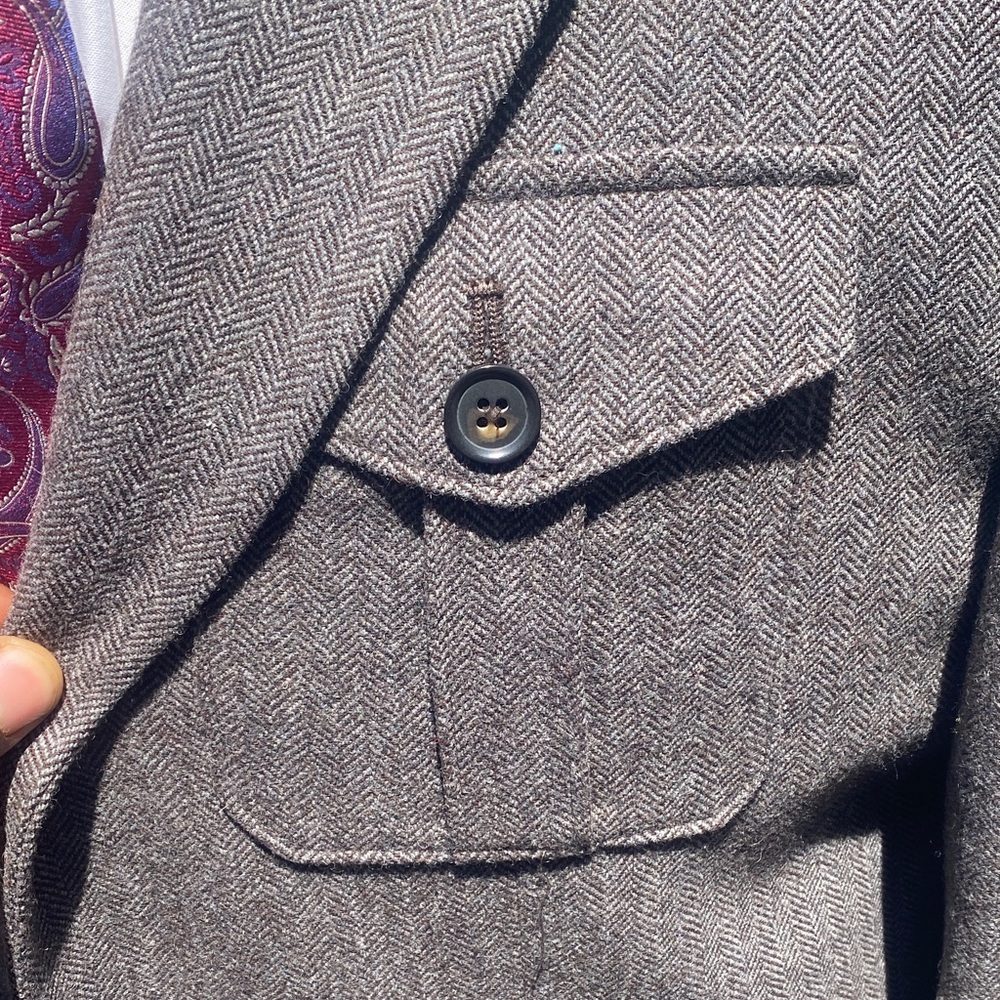 Tasso Elba Gray Wool Blend Field Jacket with Flap Pockets - Picture 3 of 5
